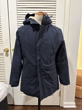 Norse Projects Men's Canvas Winter Parka Navy Hooded